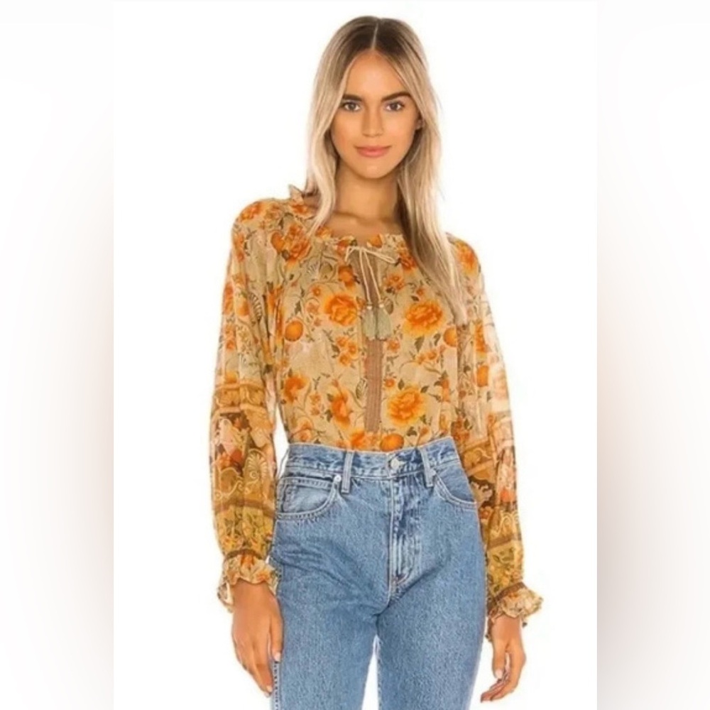 SPELL & THE GYPSY floral seashell mermaid print boho blouse
light organic cotton